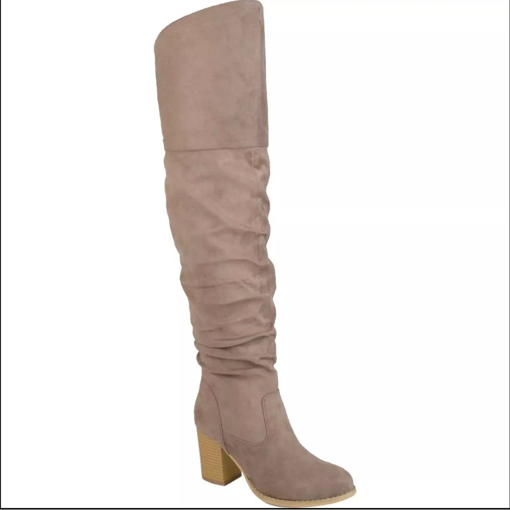 Journee Collection Womens Kaison Over The Knee Boots Taupe Size 9